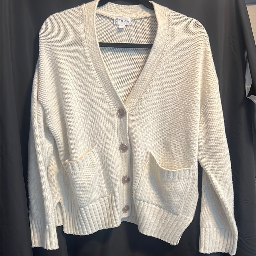 The Drop Chunky Knit Button-Up Cardigan – Size Medium